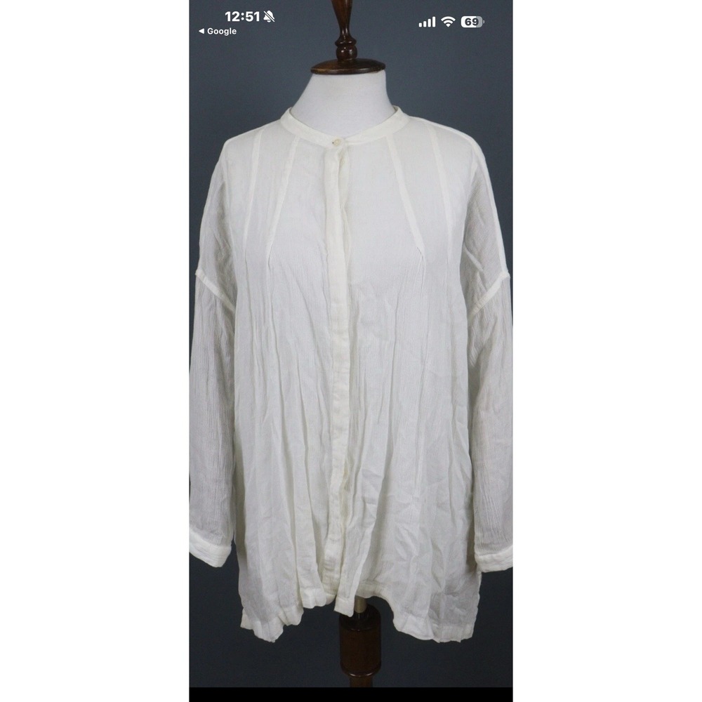 Denim & Supply Ralph Lauren White Viscose Button Down Overshirt Shirt Size Sm P